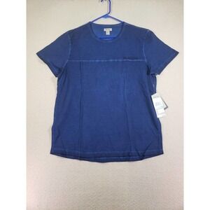 Kenneth Cole Shirt Men Large L Deep Atlantic Reaction Graphic-Print Short Sleeve